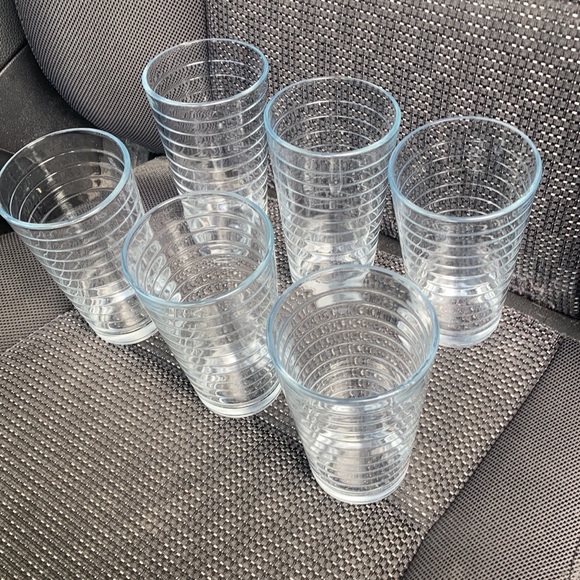 Crista Vtg side ribbed 6 juice drinking glasses - Picture 2 of 8